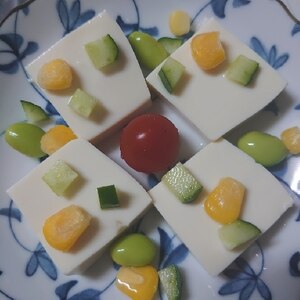 宝石箱☆豆腐と夏野菜のカルパッチョサラダ✧˖°